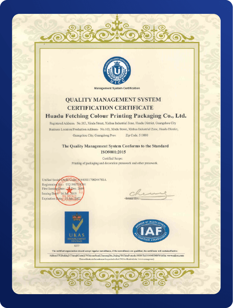 Quality Management System - Certificate